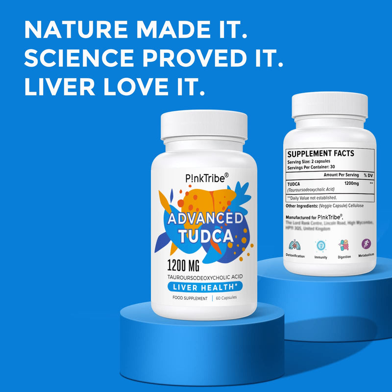 TUDCA (Tauroursodeoxycholic Acid) Liver Support Supplement - 1200mg Per Serving, Liver Health Aid for Detox and Cleanse and Digestive Health, 60 Capsules 60 Count (Pack of 1) - BeesActive Australia
