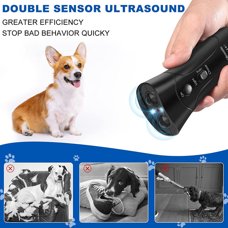 Anti Barking Device, Ultrasonic Dog Bark Deterrent with LED Lights, Dual Sensor Dog Barking Deterrent Dog Barking Control Devices Dog Training Safe for All Dogs of All Ages & Breeds, 33Ft Range Black1 - BeesActive Australia