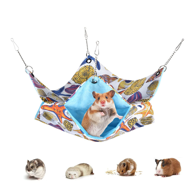 Petmolico Hamster Cage Hammock, Two Tier Small Aniaml Swinging Bunkbed Hideout Nap Sack Pet Cage Accessories for Sugar Glider Squirrel Guinea Pigs Rat Ferret Starfish - BeesActive Australia