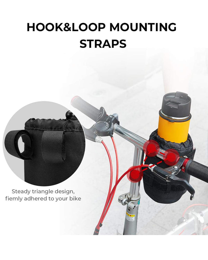 Bike Cup Holder, Bicycle Drink Cup Holder with Mesh Pocket Universal Bike Handlebar Water Bottle Holder for Cruiser Bike Scooter Mountain Road Bikes Fits 12oz-32oz Bottles - 2 Pack… - BeesActive Australia