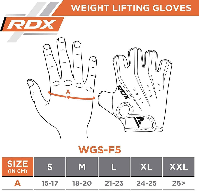 RDX Weight Lifting Gloves for Gym Workout Breathable with Padded Anti Slip Palm Protection Grip for Fitness Bodybuilding Powerlifting Strength Training Weightlifting Cycling Men Women Exercise Orange Small - BeesActive Australia