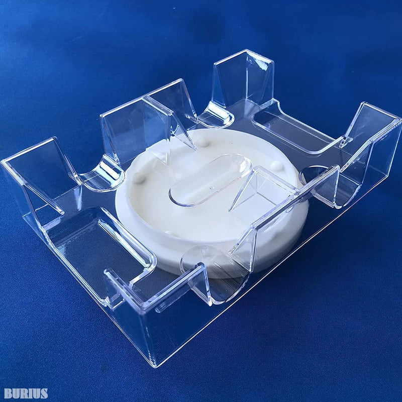 Dual Deck Card Holder Tray - 360 Degree Revolving Card Holder Canasta Cards Holder Playing Card Holder for Kids Plastic Card Holder - BeesActive Australia