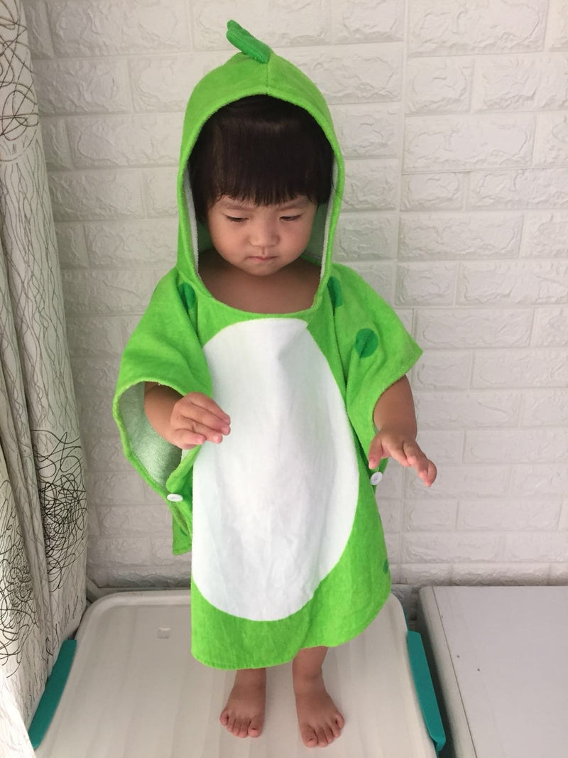 Children Bath Towel Robe Kids Hooded Beach Swimming Poncho Dinosaur Pattern Green S - BeesActive Australia