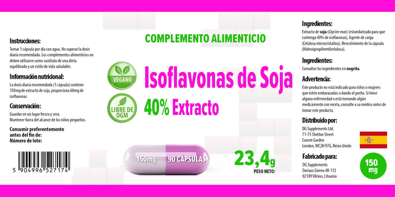 SOYA Isoflavones 40% 90 Vegan Capsules, 3rd Party Lab Tested, High Strength Supplement, Gluten and GMO Free - BeesActive Australia
