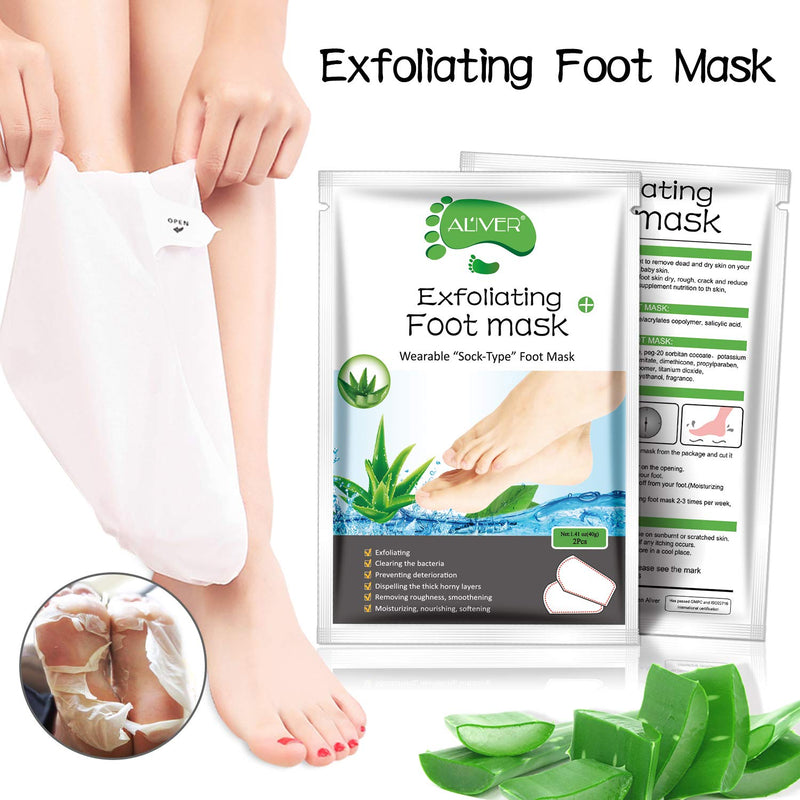 Foot Peel Mask 3 Pack， Exfoliator Peel Off Calluses Dead Skin Callus Remover，Baby Soft Smooth Touch Feet-Men Women (Aloe Vera) Aloe Vera - BeesActive Australia