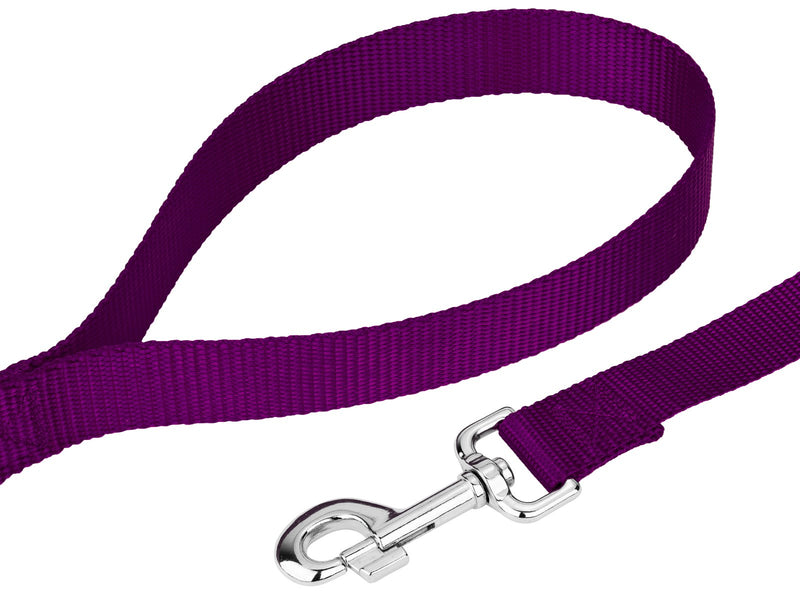 Country Brook Petz - 1 Inch Nylon Dog Leash - Strong, Durable, Traditional Style Leash with Easy to Use Snap - 25+ Colors - Multiple Lengths 6 Foot X 1 Inch Wide Purple - BeesActive Australia