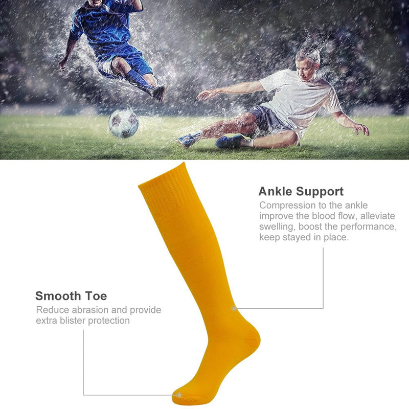 Soccer Baseball Softball Socks,Three street Unisex Knee High Solid Sport Tube Compression Football Socks 2-10 Pairs 006#10-pairs Orange Over Calf Compression Socks - BeesActive Australia