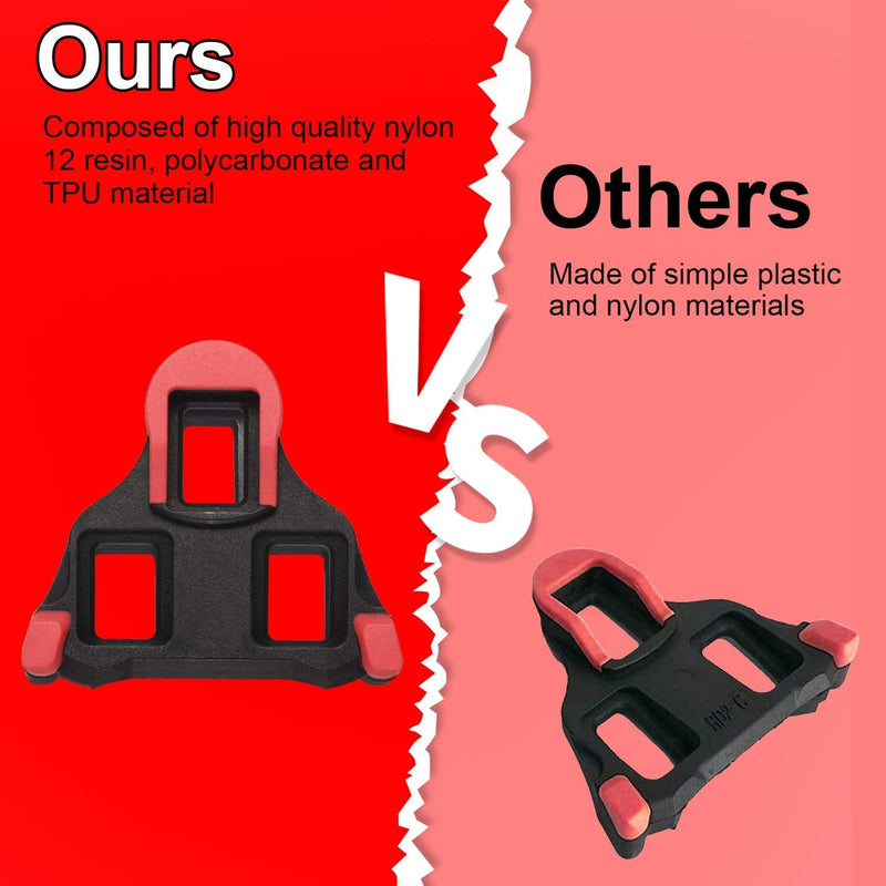 NAACOO SPD Road Bike Cleats for Shimano Speed-SL SM-SH10 SH11 SH12 Cleats- Indoor Outdoor Peleton Spin Cycling Pedals Cleat & Bicycle Clips Set Cleats Red - BeesActive Australia