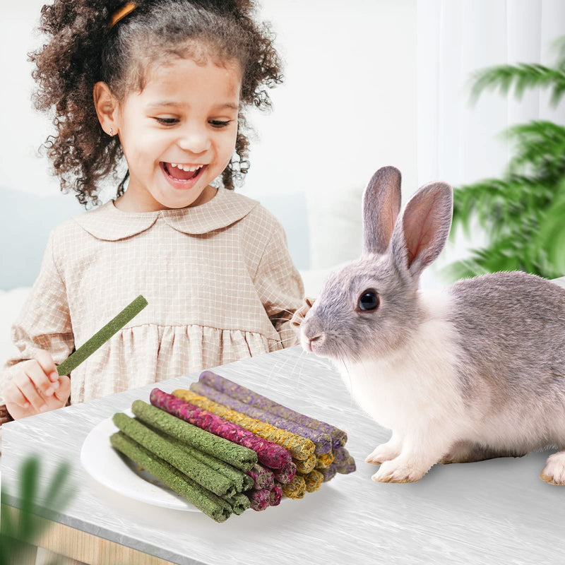PStarDMoon Rabbit Chew Toys for Teeth, Timothy Grass Carrot Sticks for Guinea Pig Hamster Chinchilla Squirrel Bunny Small Rodent Animals 20 PCS - BeesActive Australia