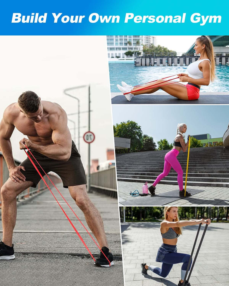 Victoper Resistance Bands（3 Pieces）Pull Up Bands Gym Bands Resistance for Exercise Strength Training Fitness Pilates Yoga Stretch Toning，Pull up Resistance Band Includ Door Anchor and Storage Bag Yellow/Red/Black - BeesActive Australia