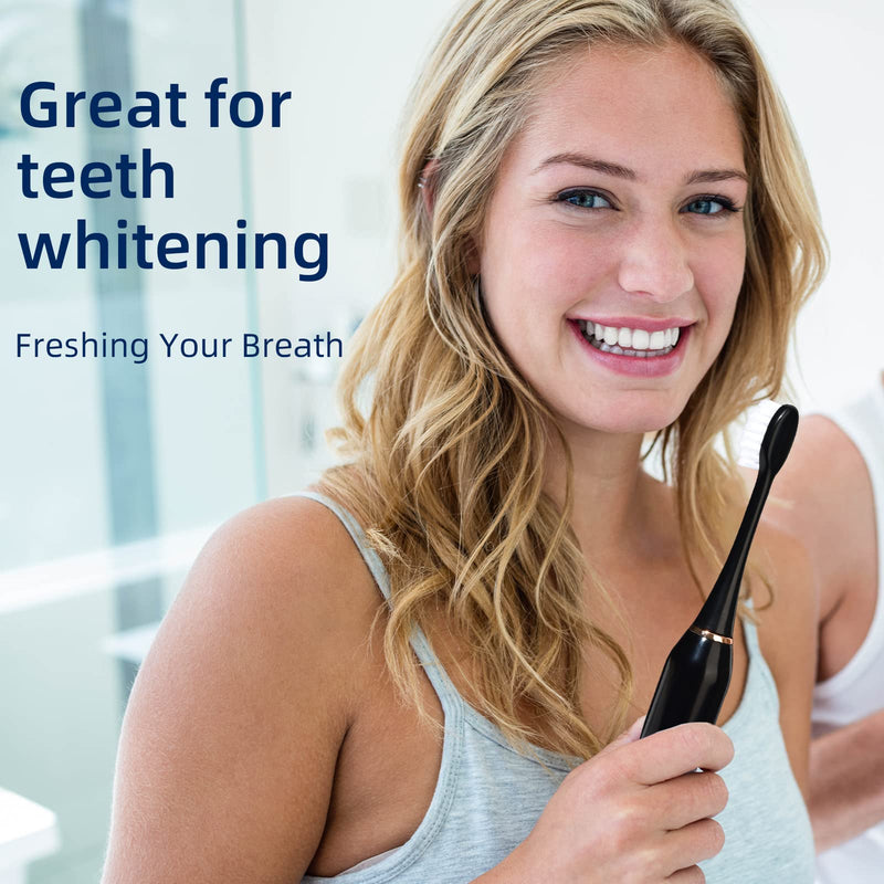Sonic Electric Toothbrush, Rechargeable Power Toothbrush with 6 Duponts Brush Heads, with 2 Minute Smart Timer, 5 Modes with Teeth Whitening, Gift for Family Black - BeesActive Australia