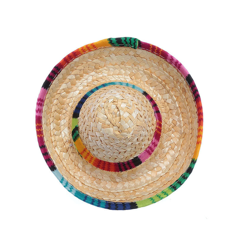 AWOCAN Pet Straw Hat Funny Mexican Sombrero Cap Party Decorations for Birthday for Small Pets/Puppy/Cat - BeesActive Australia