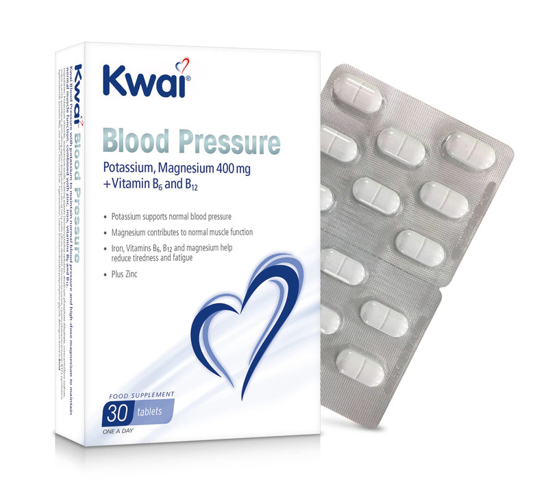 Kwai Blood Pressure | Tablets I Potassium to support normal blood pressure | Magnesium and Zinc contribute to normal muscle function (incl heart muscle) I Iron and Vitamins B6 & B12 improve energy levels | 30 tablets - BeesActive Australia