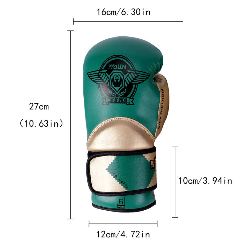 [AUSTRALIA] - HUINING Kids Boxing Gloves, Training Boxing Gloves for Kids Age 3-12, Cartoon Sparring Training Mitts Junior Punch PU Leather Protective Youth Boxing Gloves Green 6OZ 