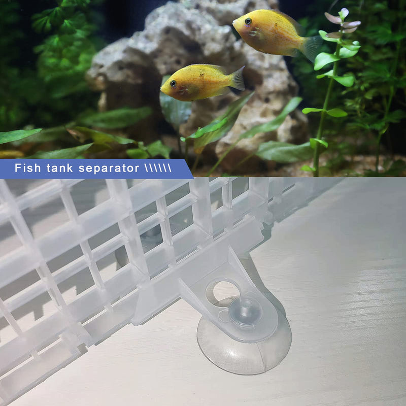 Create idea 10pcs Aquarium Divider Isolation Board Partition Pane Separator Tansparent Mixed Breeding to Keep Different Fish from The Fight 20pcs Sucker Clips Transparent - BeesActive Australia