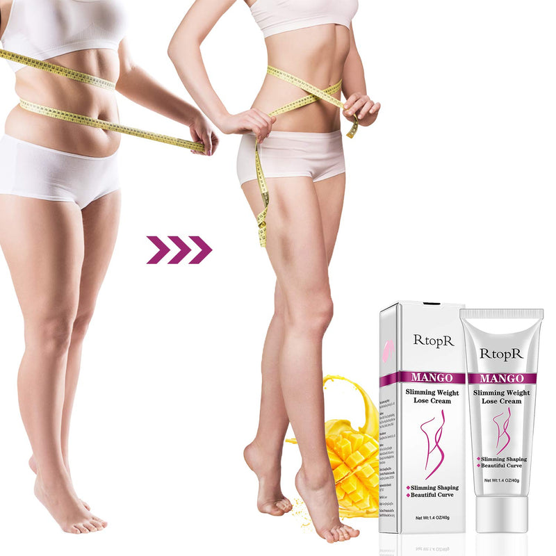 Slimming Cream for Tummy, Abdomen, Belly and Waist - Firming Cream - Hot Cream for Weight Loss - Anti Cellulite Cream And Stomach Fat Burner - Natural Ingredients (Mango) White - BeesActive Australia