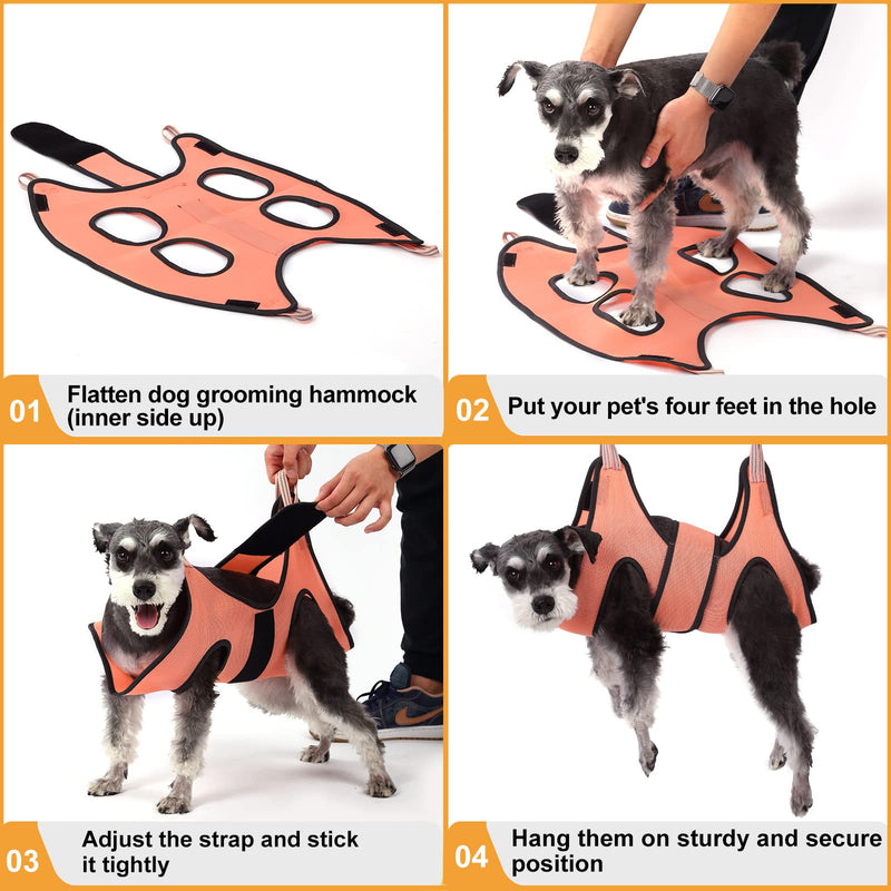 Kkiimatt 9 in 1 Pet Grooming Hammock Harness with Nail Clippers/Trimmer, Nail File, Comb,Breathable Dog Hammock Restraint Bag for Grooming, Dog Grooming Sling for Nail Trimming/Clipping XS - BeesActive Australia