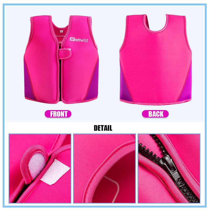 Genwiss Baby Girl Swim Vest Toddler Swim Vest for Age 18 Months - 2 Years Baby Toddler Fit 20-28 lbs Pink Small(18 Months-2 years/20-28 lbs ) - BeesActive Australia