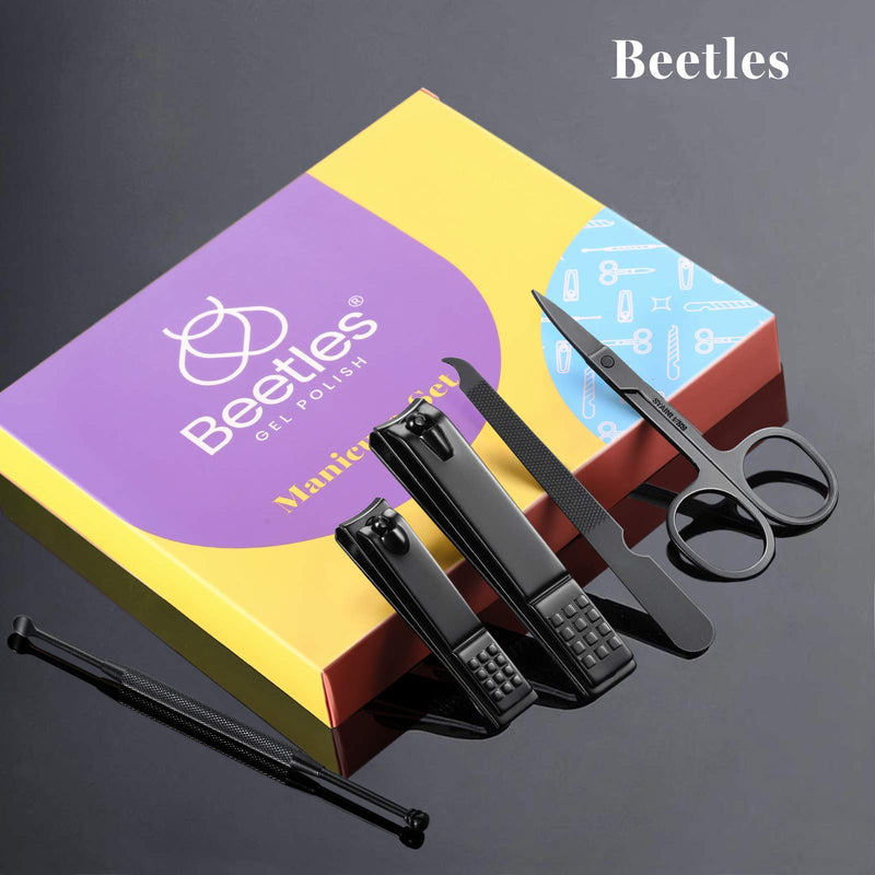 Manicure Set, Beetles 5Pcs Nail Clippers Pedicure Kit Stainless Steel Manicure Kit, Professional Grooming Kits, Nail Care Tools with Luxurious Travel Case for Women Men - BeesActive Australia