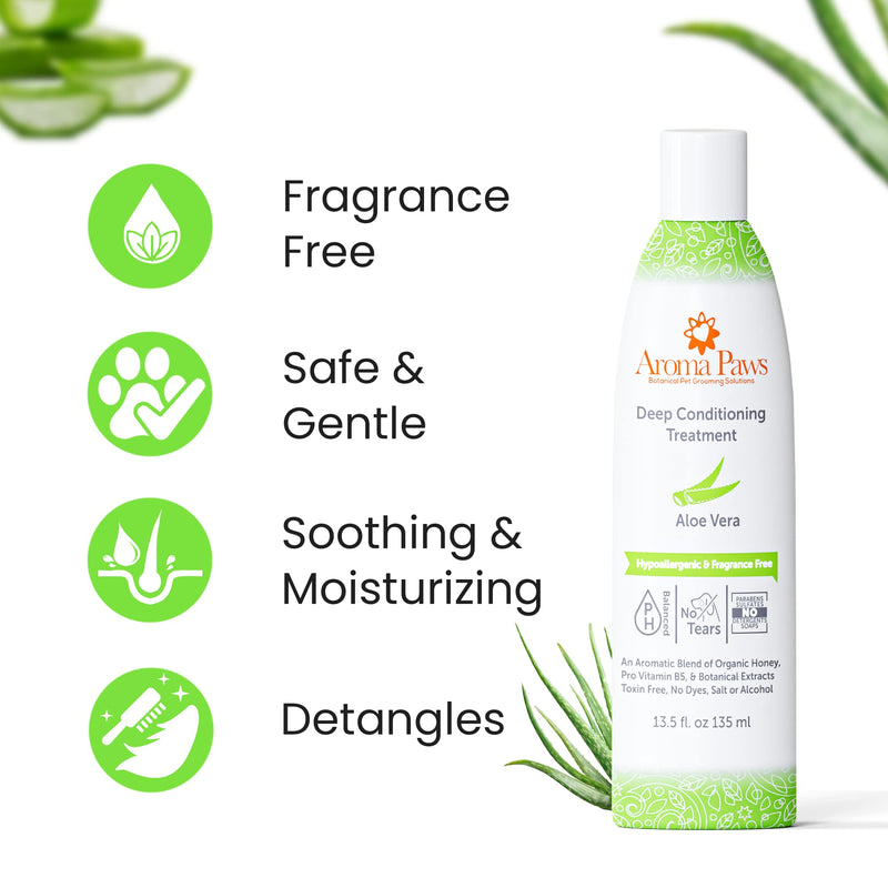Aroma Paws Deep Conditioning Treatment for Dogs - Detangling Conditioner for Long Coat and Undercoat - Hydrating Conditioner with Aloe Vera Extract, Avocado, and Coconut Oils - Fragrance-Free - BeesActive Australia