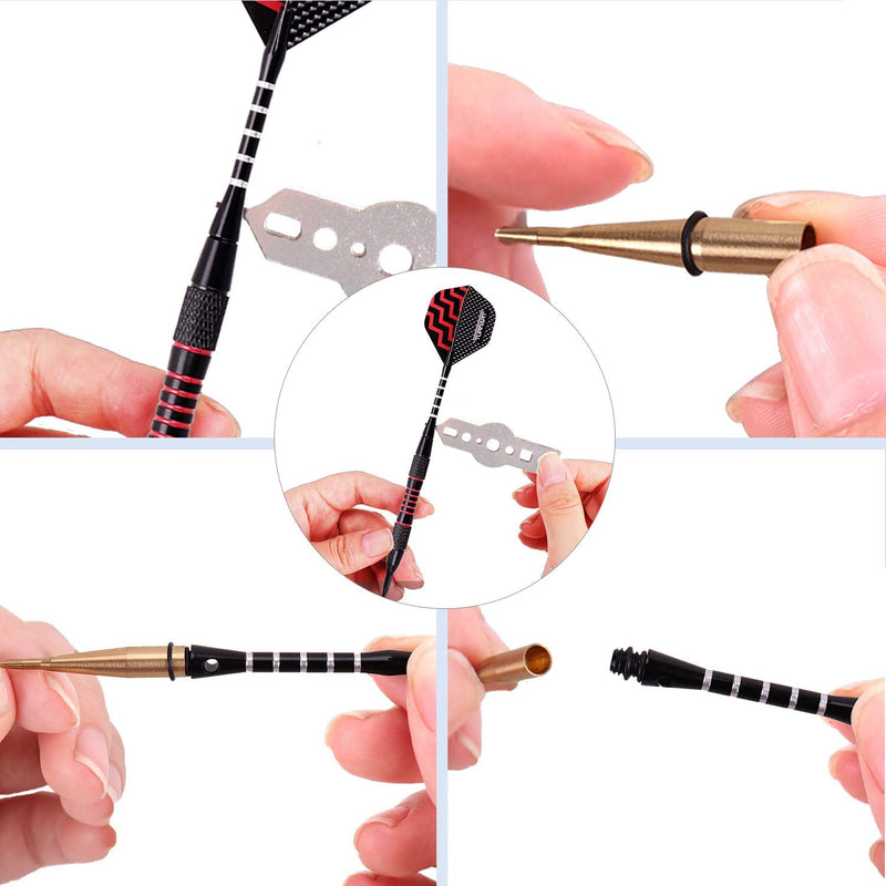 Darts Plastic Tip Professional Soft Tip Darts Set for Electronic Dartboard 9 Pcs 18 Grams with 50 Extra Tips 9 Shafts 27 Flights Tool Kit Gift Darts Case golden - BeesActive Australia
