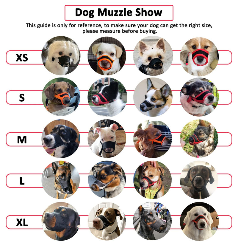 Dog Muzzle Anti Biting and Chewing, with Comfortable Mesh Soft Fabric and Adjustable Strap, Suitable for Small, Medium and Large Dogs XS Red Trim - BeesActive Australia