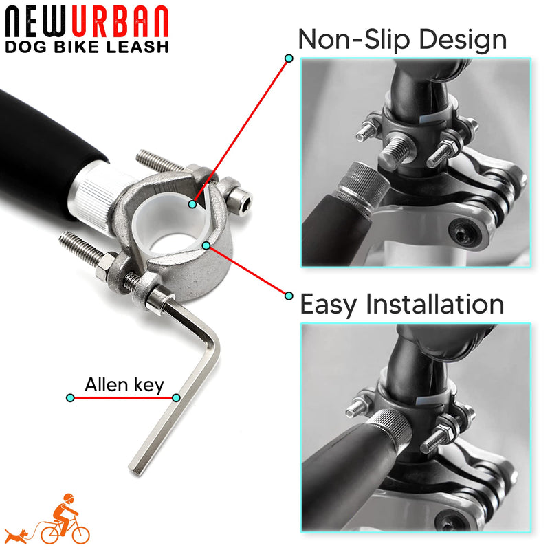 NEWURBAN - Dog Bike Leash - Easy Installation Removal - Hand Free Dog Bicycle - Exerciser Leash - for Exercising - Training Jogging - Cycling and Outdoor - Safe with Pets - BeesActive Australia