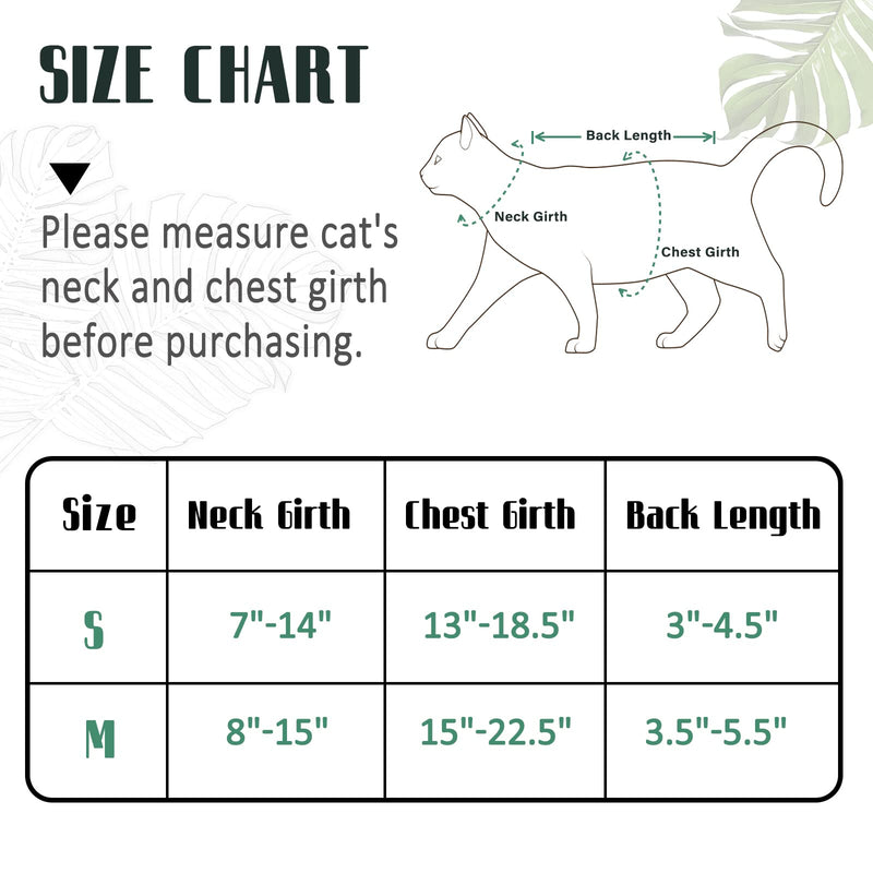 Supet Cat Harness and Leash Escape Proof for Walking, Adjustable Cat Vest Harness and Leash Set for Large and Small Kittens Dogs Green S (chest: 13-18.5") - BeesActive Australia