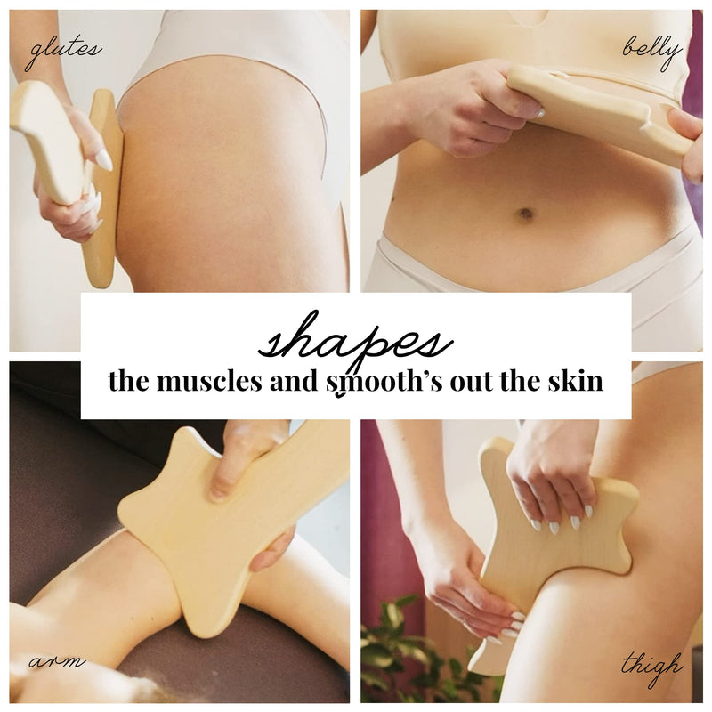 Tuuli Accessories Anti Cellulite Massage Tool Massager Maderotherapy Wooden 33 x 16 cm - BeesActive Australia