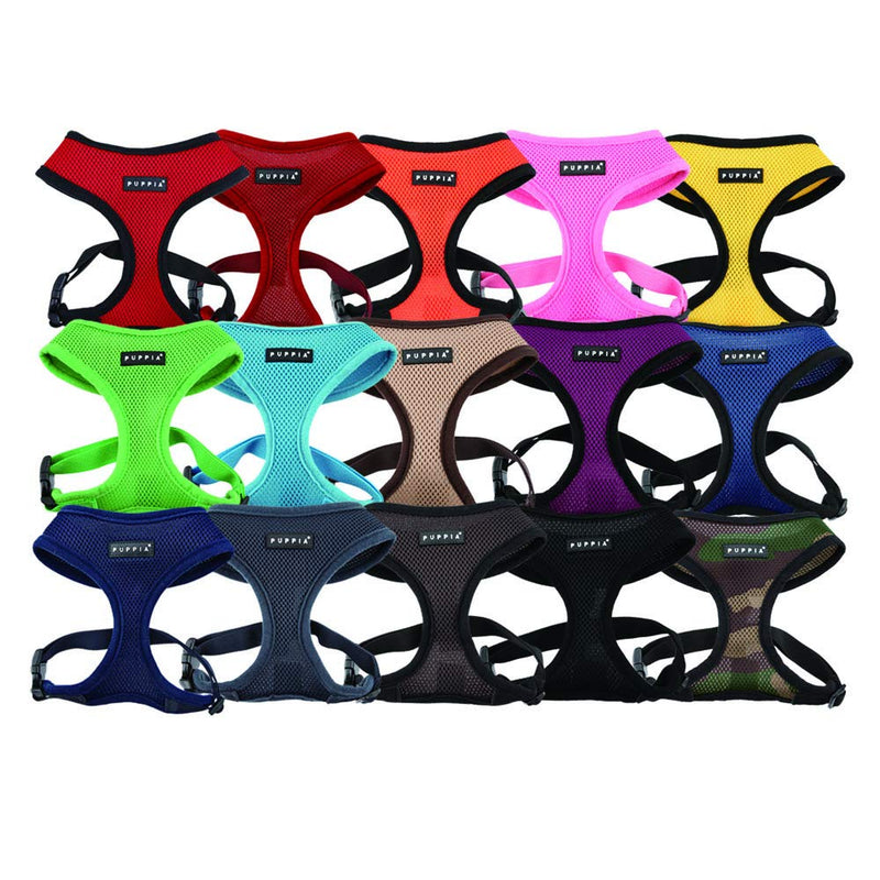 Puppia Soft Dog Harness No Choke Over-The-Head Triple Layered Breathable Mesh Adjustable Chest Belt and Quick-Release Buckle S (Neck: 9.5", Chest: 12"-18") Pink - BeesActive Australia