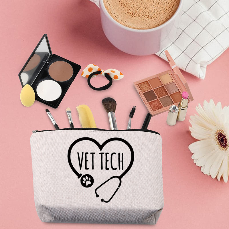 TSOTMO Veterinarian Gift Vet Tech Makeup Bag Behind Every Good Veterinarian is a Great Vet Tech Cosmetic Bag For Vet Student Save Animals Gifts (Vet Tech) - BeesActive Australia