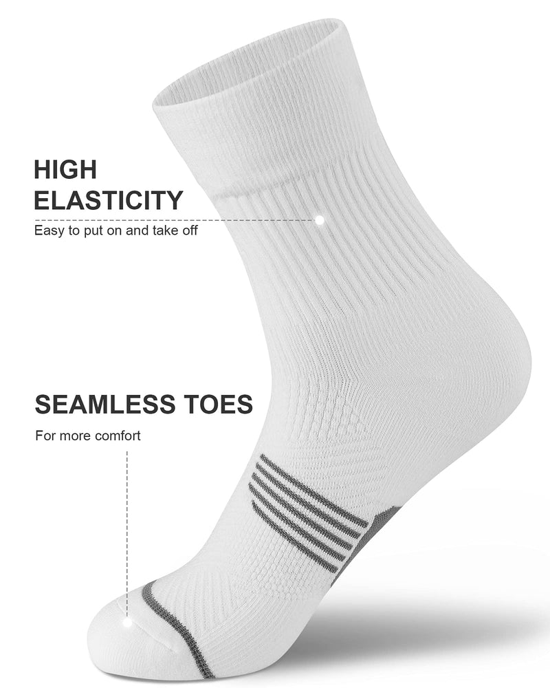PAPLUS Compression Running Sock for Men and Women 3 Pairs, Cushioned Athletic Crew Socks with Arch Support Black+white+grey(3 Pairs ) X-Large - BeesActive Australia