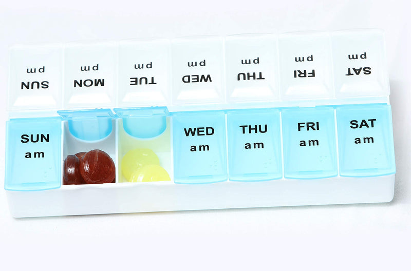 Heavy Duty 7 Day Pill Box Vitamin Medicine Tablet Dispenser Organiser Weekly Storage Case for PM AM - BeesActive Australia