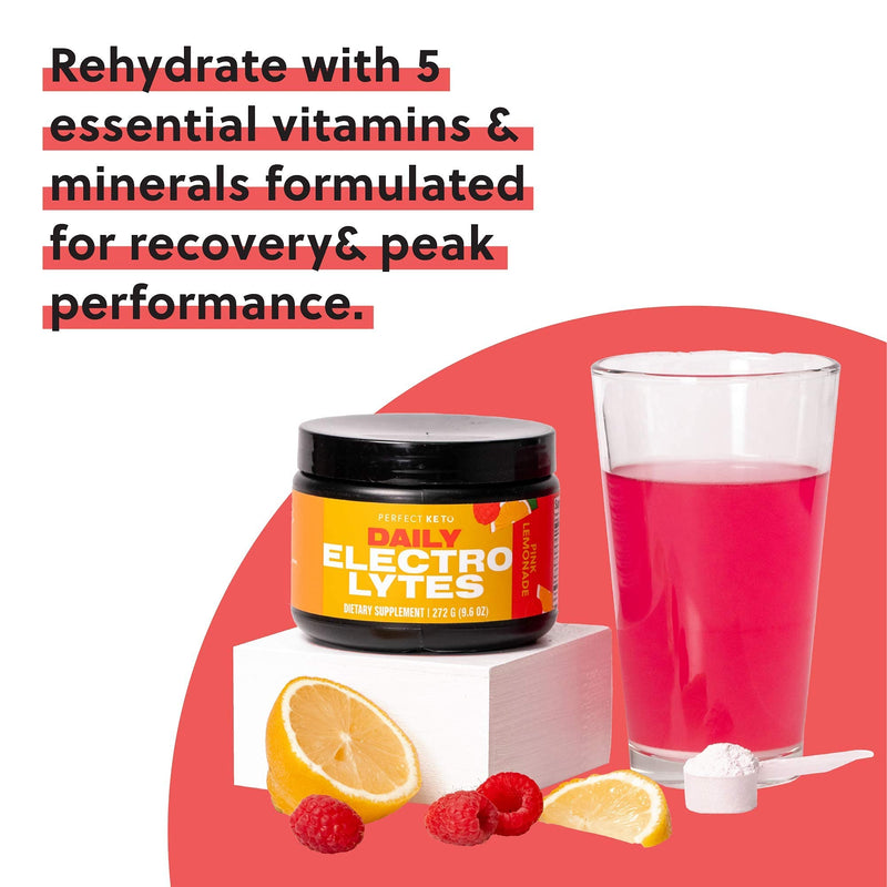 Perfect Keto Electrolytes Hydration Powder | Supports Hydration, Recovery & Healthy Immune System | Sugar Free, Low Carbs, Calories or Fillers | Keto-Friendly & Non-GMO (Pink Lemonade) Pink Lemonade - BeesActive Australia