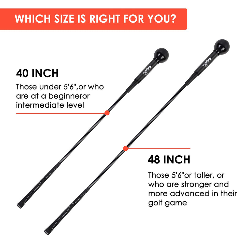 Greatlizard Golf Swing Trainer Training Aid Swing Trainer Golf Practice Warm-Up Stick for Strength Flexibility and Tempo Training Black 40 Inches - BeesActive Australia