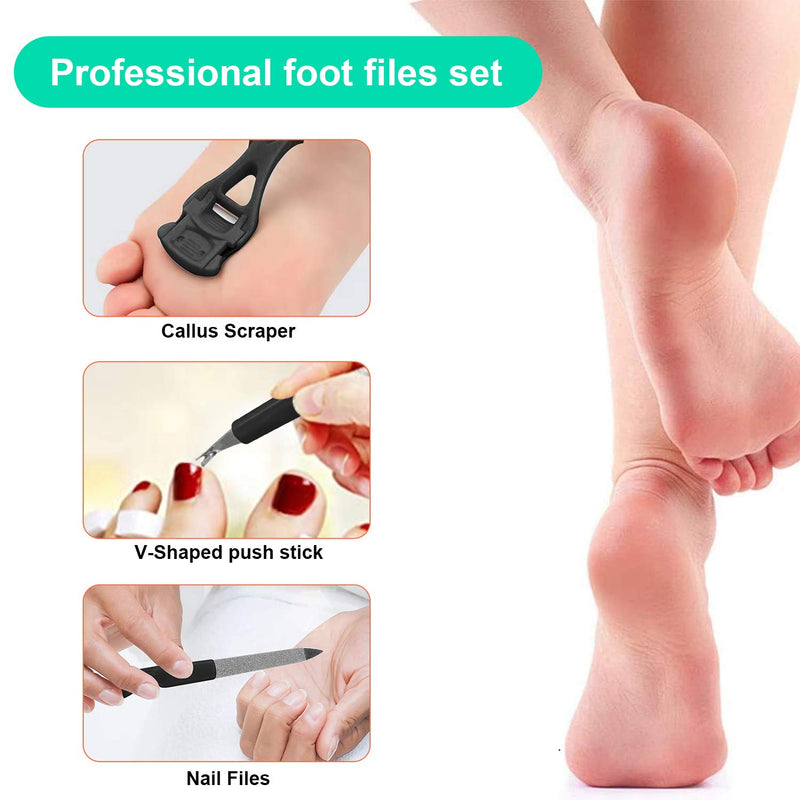 Pedicure Callus Shaver Hard Skin Remover, Heel Scraper For Feet, Foot File Callus Remover for Dry Wet Foot Heel Callus, Dead, Cracked Skin for Women Men,10 Blades, Black - BeesActive Australia