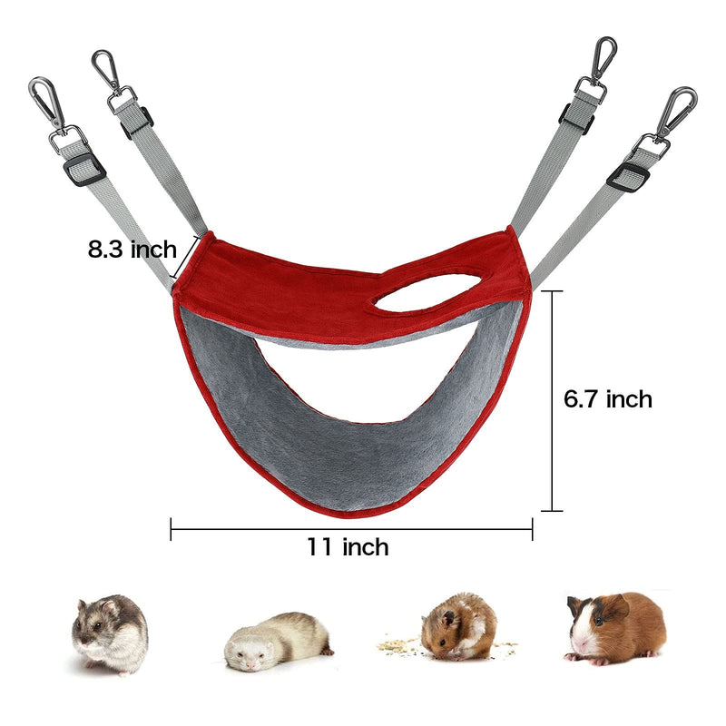 Petmolico Ferret Bunkbed Hammock, Hamster Swing Snuggle Bed Cage Accessories for Rat Guinea Pig Sugar Glider Squirrel Chinchilla Red - BeesActive Australia