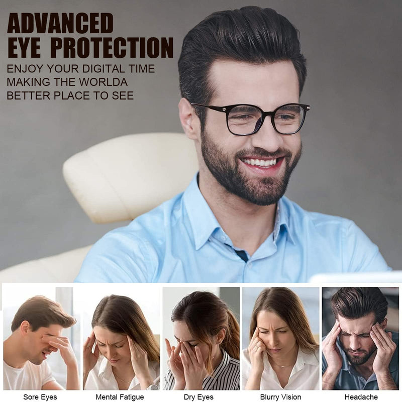 2Pcs Blue Light Blocking Glasses,Bue Light Glasses Anti-Glare Glasses,Blue Light Blocking Reading Glasses Blue Light Glasses Womens or Blue Light Glasses Men,Clear Glasses Light to Prevent Eye Fatigue - BeesActive Australia