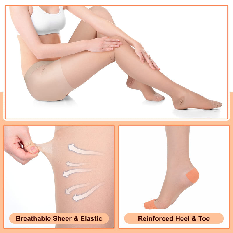 Heentan 4 Pairs Sheer Compression Pantyhose 15-20 Mmhg Lightweight Sheer Compression Stockings Graduated Support Sheer Panty Hose for Women Pregnant Large - BeesActive Australia