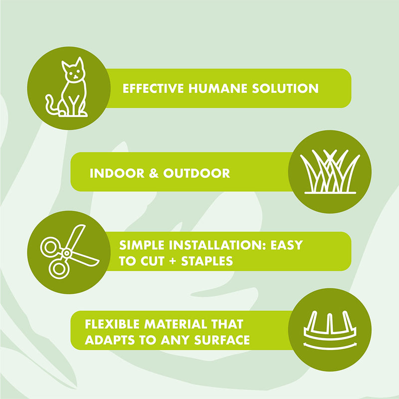 Homarden Transparent Outdoor Training Mat for Cats (6.5 ft) - Cat Mat with Spikes, Scat Mat for Cats, Cat Deterrent Outdoor & Indoor with 12 Garden Staples 6.5 Feet - BeesActive Australia