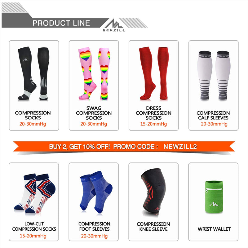 NEWZILL Compression Socks U.S Olympic Fencer Recommend for Men & Women 20-30mmHg Carolina Blue Medium - BeesActive Australia