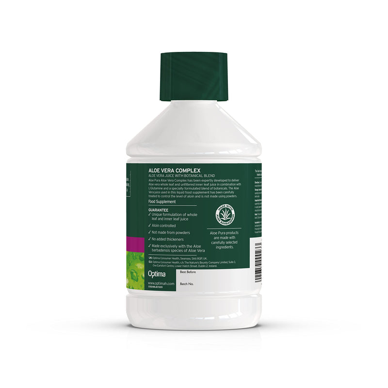 Aloe Vera Complex Juice , Natural , Vegan , Cruelty Free , Food Supplement, 500ml, Aloe Pura - BeesActive Australia