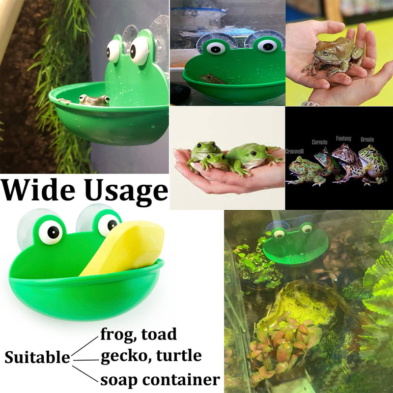 PINVNBY 2 Pack Amphibian Aquatic Frog Habitat Plastic Frog Habitat with Suction Cups Cute Fish Tank Decoration for Tree Frog Gecko Toad Turtle Tadpole and Other Small Aquatic Animals - BeesActive Australia