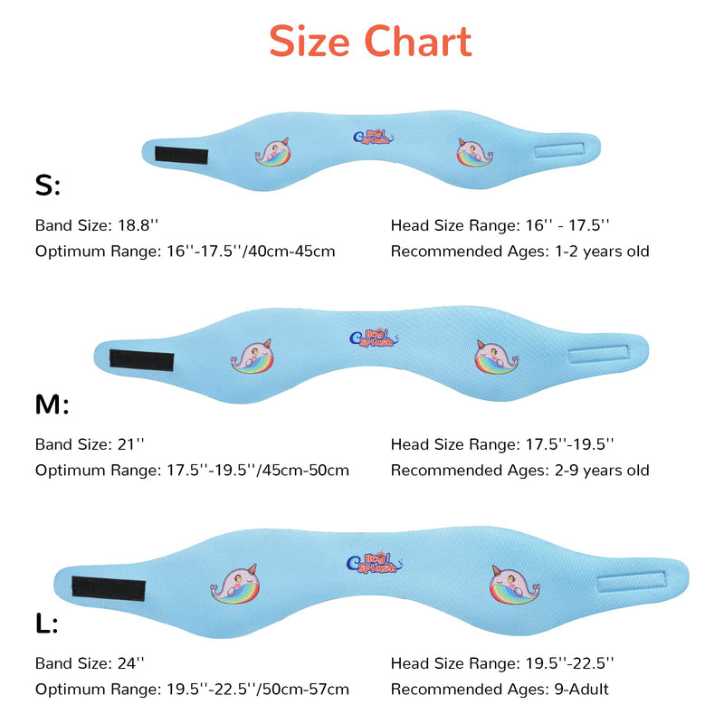 HeySplash Swimming Headband, Ear Band Swimmer Ear Protection, Elastic Neoprene Ear Guard and Hair Guard for Kids, Toddlers and Adults, Designed to Keep Water Out and Hold Earplugs in Blue Medium (Pack of 1) - BeesActive Australia