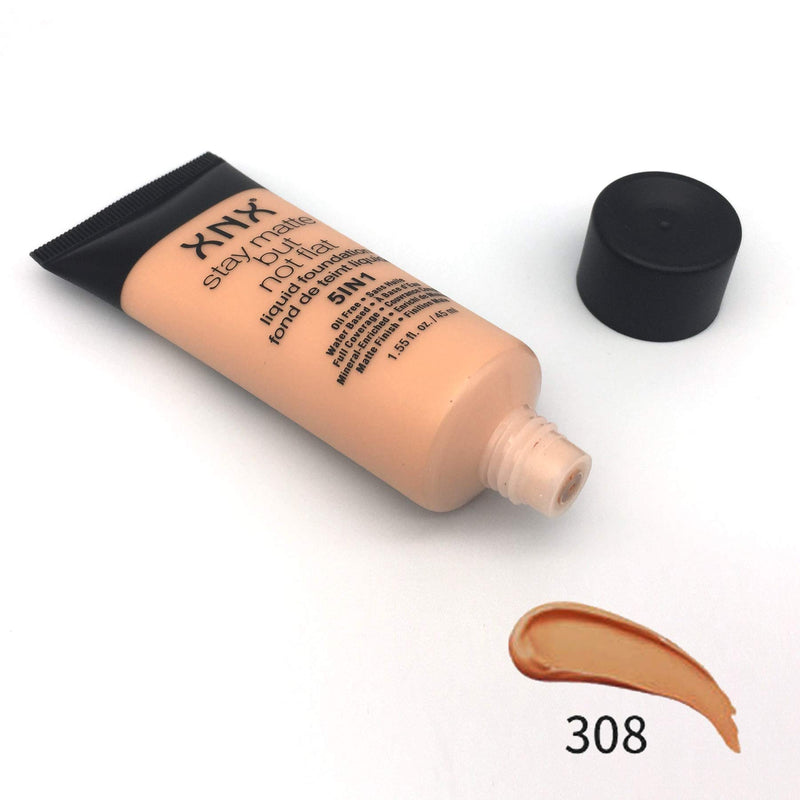 Liquid Foundation Matte Finish Oil Control Full Coverage Water Based Waterproof Long Lasting Facial Concealer,8 Color Optional (308) 308 - BeesActive Australia