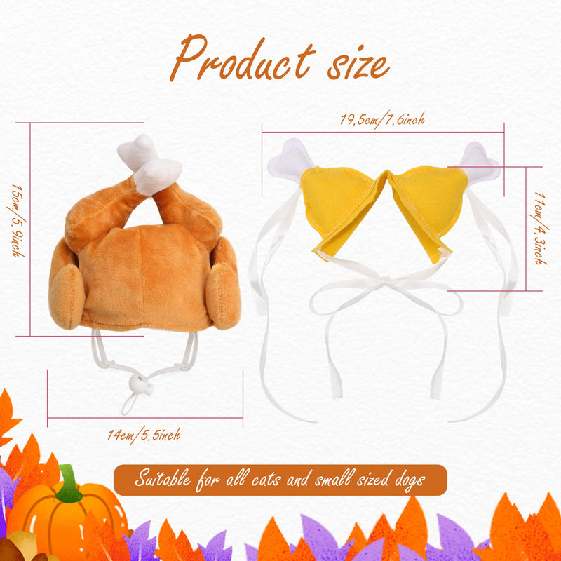 Rypet Thanksgiving Cat Costume 2 Pack - Pet Turkey Hat Thanksgiving Apparel for Cats and Small Dogs - BeesActive Australia