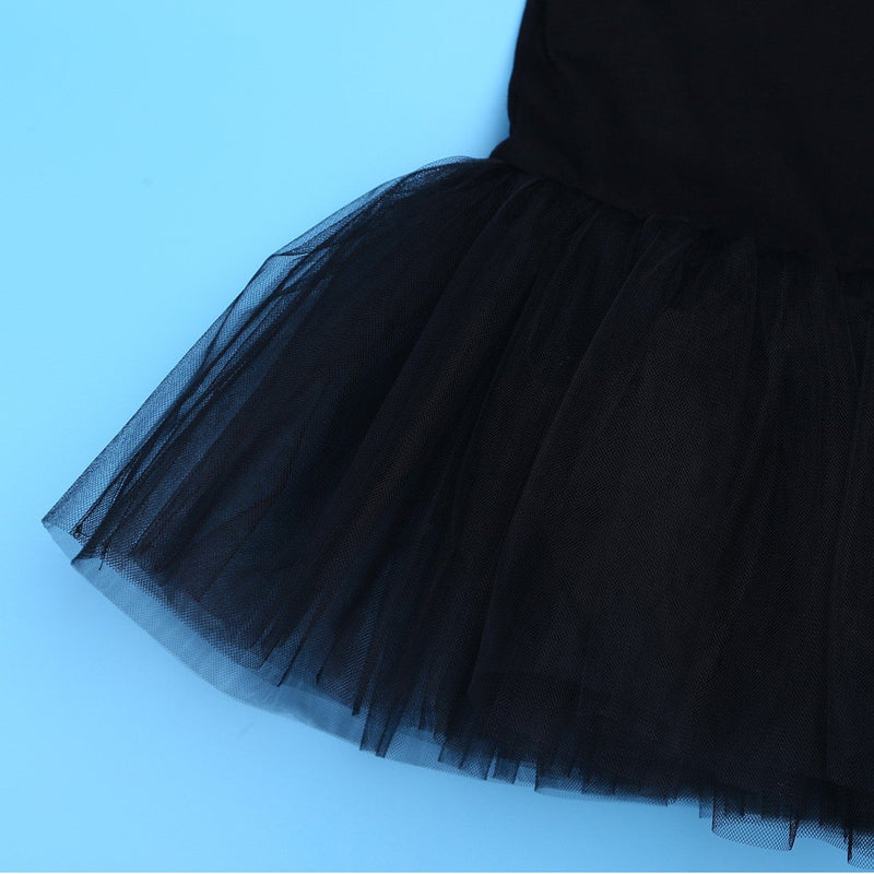 [AUSTRALIA] - YiZYiF Kids Girl's Short Sleeved Gymnastics Ballet Dance Leotard Dress Cross Back Design Black 3 / 4 