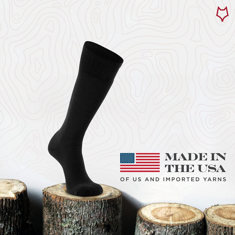 Fox River Wick Dry Socks for Men Extra Cushioned Mid Calf Boot Socks Black Large - BeesActive Australia