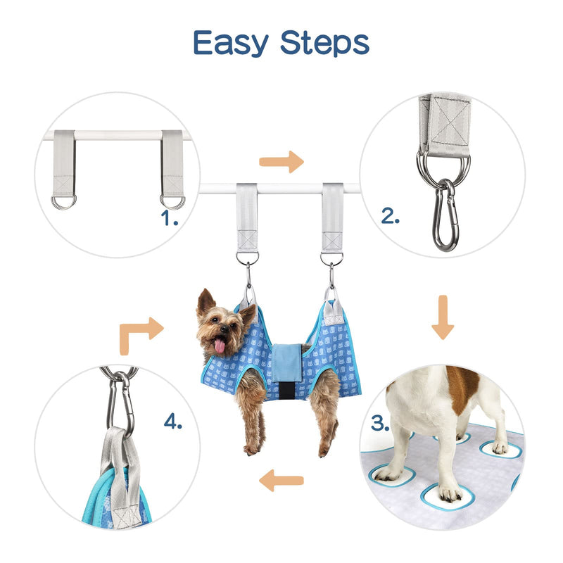 DoggyDobby Pet Grooming Hammock for Dogs & Cats, Dog Grooming Hammock Harness with Nail Clipper/Trimmers, Nail File and Comb, Dog Sling for Nail Clipping/ Trimming Small - BeesActive Australia