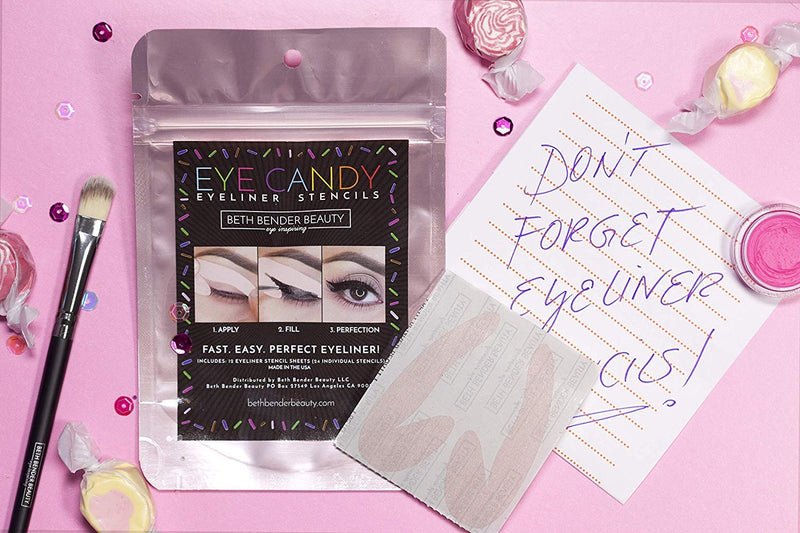 Eye Candy Deluxe Stencil Kit - For Perfect Smokey Eyes or Winged Tip Look. Created by Celebrity Makeup Artist. Reusable, Easy to Clean & Flexible. Cruelty Free & Vegan, Made in USA - BeesActive Australia